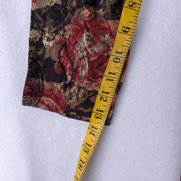 Vintage Just in Thyme Floral Red Gold Jacket Blazer Paper Tag Sz 12 Fall Autumn - Picture 8 of 8